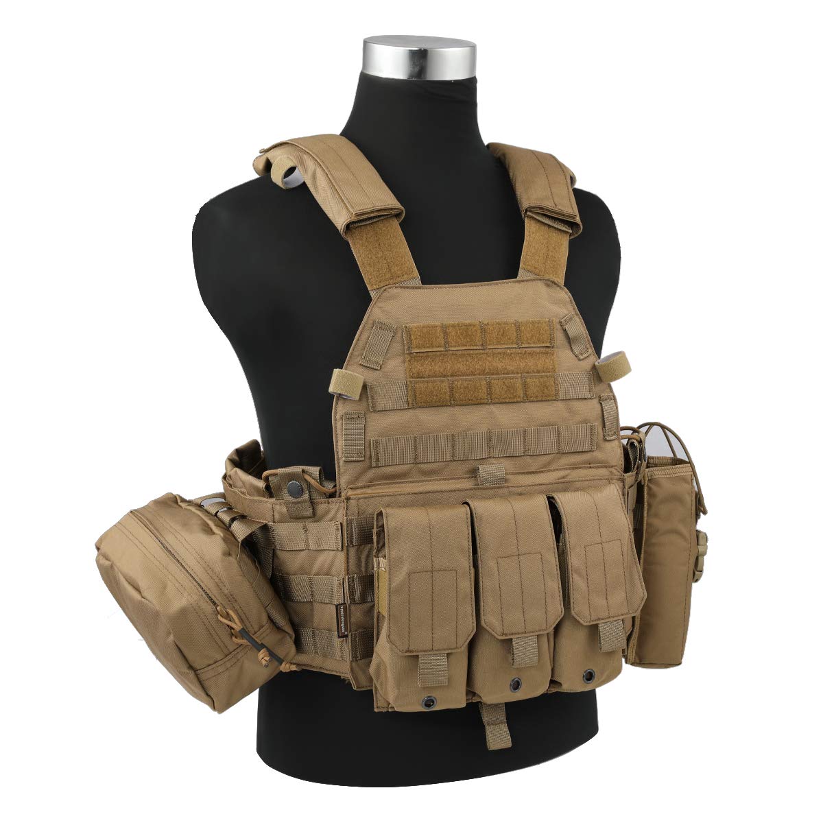 Amazon | EMERSON LBT6094Aスタイル プレートキャリア 3ポーチ付 CB